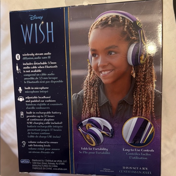 Disney Wish Bluetooth Wireless Headphones - Purple - Picture 2 of 4